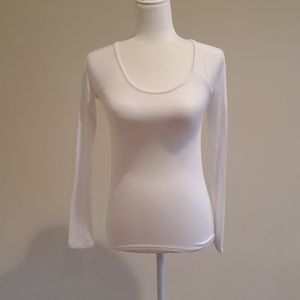 Stretchy long sleeve shirt white XS